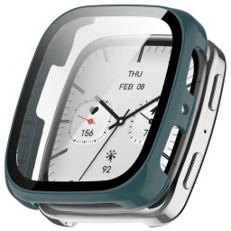 PC FULL COVER Műanyag tok üveggel Amazfit Active 2-höz (Square) zöld