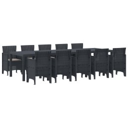 vidaXL Kert étkező szett 11 db Antracit Poli rattan