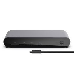 Belkin Thunderbolt 4 Pro Dock - 3 kijelző támogatása akár 8K-ig, TB4, USB-C, USB-A, HDMI, SD, GbE, Audio, Mac/PC