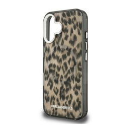 KARL LAGERFELD IML LEOPARD MAGSAFE szilikon telefonvédő (ütésállóság, kameravédő, MagSafe, leopárd minta) BARNA Apple iPhone 16