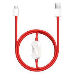 ONEPLUS SUPERVOOC adatkábel 2in1 (Type-C - Type-C, 67W, 8A, gyorstöltő, 120cm, törésgátló, OnePlus Watch töltő) PIROS