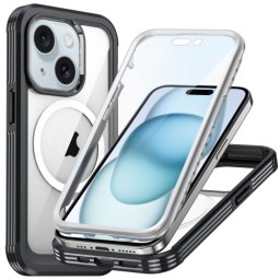DUAL MAGSAFE Kétoldalas védőburkolat Apple iPhone 15 fekete