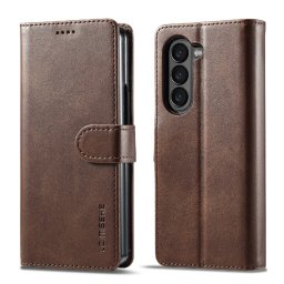 IMEEKE Pénztárcahuzat Samsung Galaxy Z Fold6 készülékhez 5G sötétbarna
