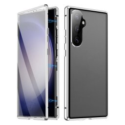 Mágneses 360 tok Samsung Galaxy S25+ 5G készülékhez, ezüst