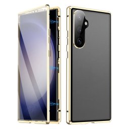 Mágneses 360 tok Samsung Galaxy S25+ 5G arany színű