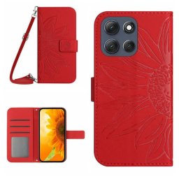 ART SUNFLOWER Pénztárca tok zsinórral Motorola Moto G56 5G piros készülékhez