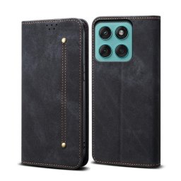 DENIM Pénztárca tok Motorola Moto G56 5G fekete készülékhez