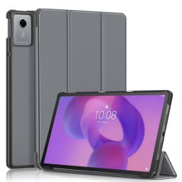LEATHER Lenovo Idea Tab szürke flip tok