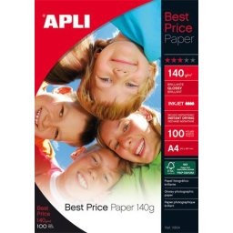 APLI Fotópapír, tintasugaras, A4, 140 g, fényes, APLI "Best Price"