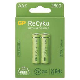 Újratölthető akkumulátor, AA (HR6), 1.2V, 2600 mAh, GP, papírdoboz, 2 db, ReCyko