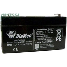 DIAMEC 6V 1,3Ah akkumulátor DM6-1.3