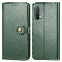 LEATHER BUCKLE Pénztárca tok OnePlus Nord CE 5G zöld