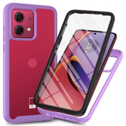 DUAL Kétoldalas burkolat fóliával Motorola Moto G84 5G lila