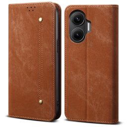DENIM Pénztárca tok Xiaomi Poco F7 barna készülékhez