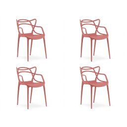 4 db Műanyag szék szett KATO, korall színű