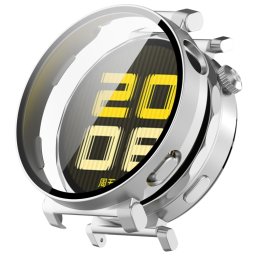 PC FULL COVER Műanyag borítás üveggel Huawei-hoz Watch GT 5 Pro 42mm ezüst