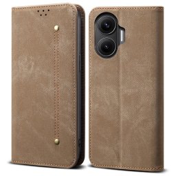 DENIM Pénztárca tok Xiaomi Poco F7 szürke-barna színhez