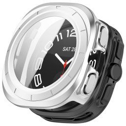 PC FULL COVER Műanyag tok üveggel Samsung Galaxy Watch Ultra / Watch Ultra 2025 ezüst