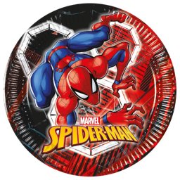 Pókember papírtányér, party tányér 8 DARABOS, 20 cm FSC Nr4