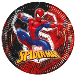 Pókember papírtányér, party tányér 8 DARABOS, 23 cm FSC Nr5