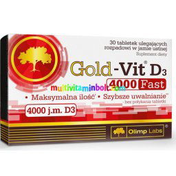 Gold-Vit D3 4000 FAST 30 db szájban olvadó tabletta, D3-vitamin 4000 NE - Olimp Labs