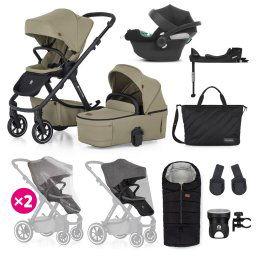 PETITE&MARS KÉSZLET Babakocsi 4v1 ICON XXL RWS + CYBEX Aton B2 i-Size - Mossy Green