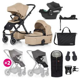 PETITE&MARS KÉSZLET Babakocsi 4v1 ICON XXL AIR + CYBEX Aton B2 i-Size - Mocha Beige