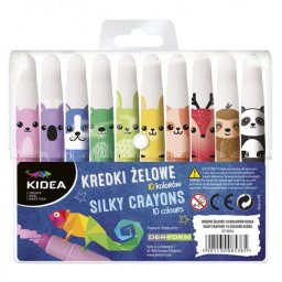 Mókás állatos lágy zsírkréta készlet - 10 darabos - KIDEA