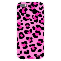 Átlátszó szilikon tok az alábbi mobiltelefonokra Apple iPhone 5/5S/SE - Pink Tiger