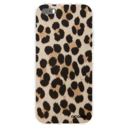 Átlátszó szilikon tok az alábbi mobiltelefonokra Apple iPhone 5/5S/SE - Brown Tiger