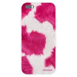 Átlátszó szilikon tok az alábbi mobiltelefonokra Apple iPhone 5/5S/SE - Pink Moo