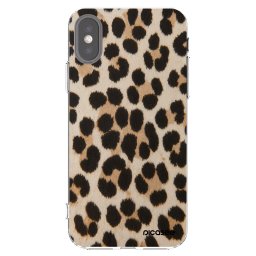 Átlátszó szilikon tok az alábbi mobiltelefonokra Apple iPhone X/XS - Brown Tiger