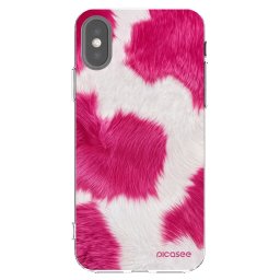 Átlátszó szilikon tok az alábbi mobiltelefonokra Apple iPhone X/XS - Pink Moo