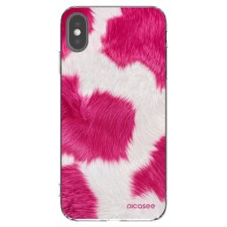 Átlátszó szilikon tok az alábbi mobiltelefonokra Apple iPhone XS Max - Pink Moo