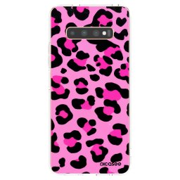 Átlátszó szilikon tok az alábbi mobiltelefonokra Samsung Galaxy S10 Plus G975 - Pink Tiger