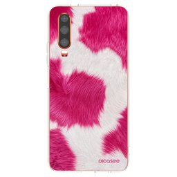 Átlátszó szilikon tok az alábbi mobiltelefonokra Huawei P30 - Pink Moo