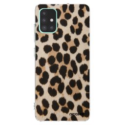 Átlátszó szilikon tok az alábbi mobiltelefonokra Samsung Galaxy A51 A515F - Brown Tiger