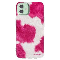Átlátszó szilikon tok az alábbi mobiltelefonokra Apple iPhone 12 - Pink Moo