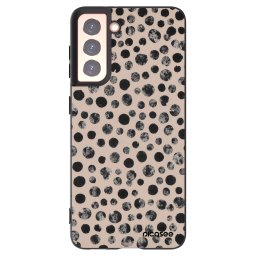 Fekete szilikon tok az alábbi mobiltelefonokra Samsung Galaxy S21 5G G991B - Dots