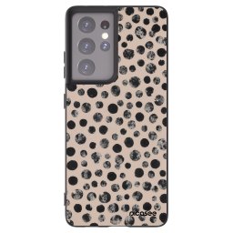 Fekete szilikon tok az alábbi mobiltelefonokra Samsung Galaxy S21 Ultra 5G G998B - Dots