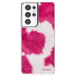 Átlátszó szilikon tok az alábbi mobiltelefonokra Samsung Galaxy S21 Ultra 5G G998B - Pink Moo