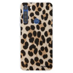 Átlátszó szilikon tok az alábbi mobiltelefonokra Motorola Moto G8 - Brown Tiger