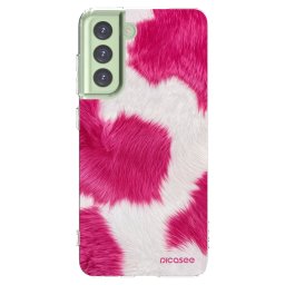 Átlátszó szilikon tok az alábbi mobiltelefonokra Samsung Galaxy S21 FE 5G - Pink Moo