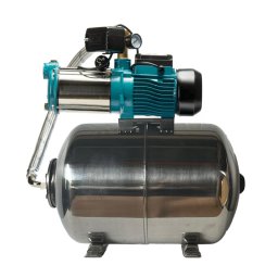 Házi vízmű MHI 1300 inox / 60L rozsdamentes acél IBO önfelszívó szivattyúval és hidrofor tartállyal