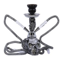 Skull Vízipipa - 25 cm - Ezüst