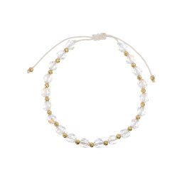 Valódi kristályos arany golyós AB órakísérő karlánc 14k