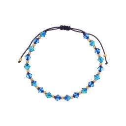 Valódi kristályos arany golyós Capri-Montana órakísérő karlánc 14k