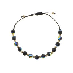 Valódi kristályos arany golyós Jet AB Classic órakísérő karlánc 14k