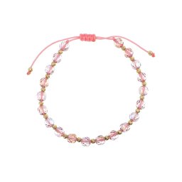 Valódi kristályos arany golyós halvány ametiszt Classic órakísérő karlánc 14k