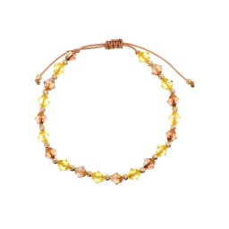 Valódi kristályos arany golyós kétféle halvány topáz órakísérő karlánc 14k